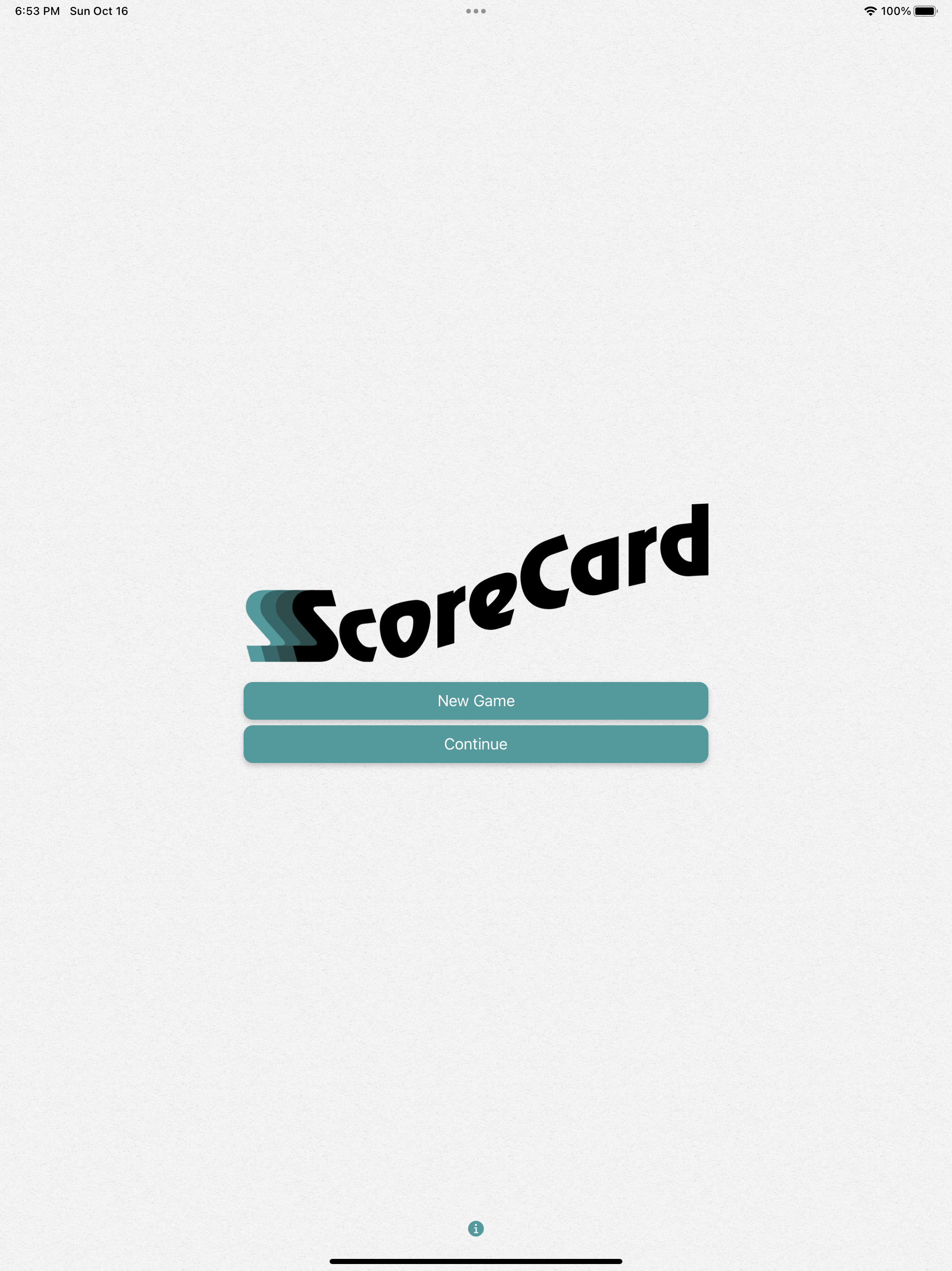 Score Card for iPad